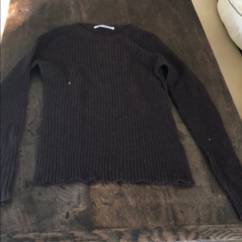 Cashmere Studio Ribbed cashmere brown sweater